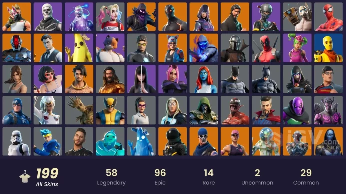 [PC/PSN/XBOX] 198 skins | Galaxy | The Reaper | Glow | Elite Agent | OG STW | Gold Brutus | Take The L	Y162