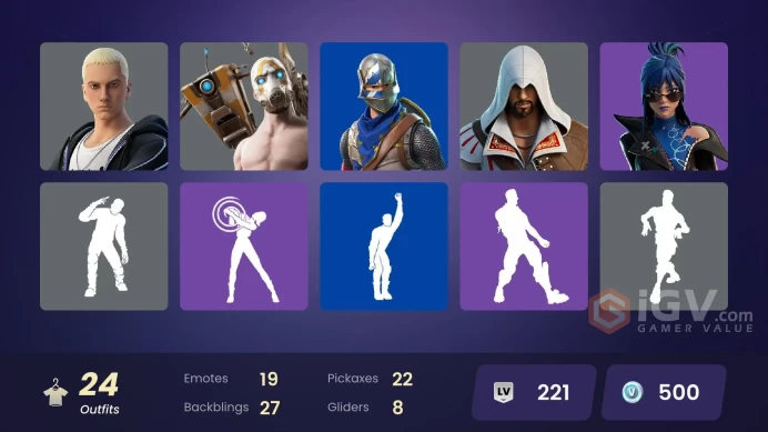 FA - [PSN/Xbox/PC] 24 skins | Blue Squire | Rogue Agent | Peter Griffin | Valeria | Psycho Bandit | Ezio Auditore | Rap Boy | Slim Shady | 