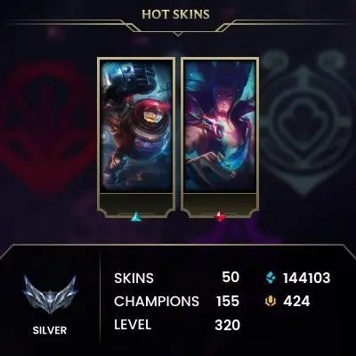 【EUW】Level 320 155 Champ/ 50 Skins Full Access High Quality Account Instant Delivery️