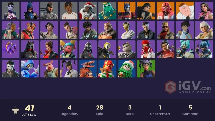 [PC/PSN/XBOX/NINTENDO][PC] 39 skins | Battle-Tested | Iconic Era | Fancy Peter Griffin | Burning Ambition Valeria | Dark Bomber| M221