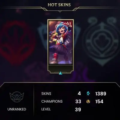 [EUW SERVER] Unranked Smurf Account ◈ UNRANKED ◈ lvl 30 + ◈10 Unranked Games NOT PLAYED ◈ FULL ACCESS ◈ EUROPE WEST ◈ 24/7 Live service