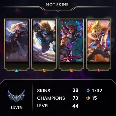 [EUW] - Silver II / 38 Skins / Changeable Mail | Instant Delivery | Lifetime Warranty | 100% Handmade & Secure | 24/7 Support