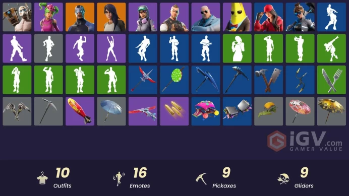 FA - [PSN/XBOX/PC] 10 skins | Carbide | Gear Specialist Maya | Psycho Bandit | Battlehawk | Zoey | Brutus | Agent Peely | Teknique | Wavebreaker