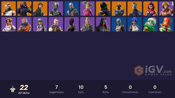[PC/PSN/XBOX] 22 skins | The Reaper | Blue Squire | Royale Knight | Elite Agent | Blue Team Leader | The Visitor | Valor | Raven | 300 VB