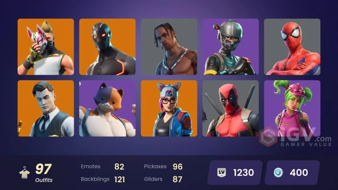 PC/PSN/Xbox/Nintendo 97 skins Travis Scott | Elite Agent | Gold Midas | Gold Brutus | Rogue Agent | Point Patroller | Sultura | Blackheart | Hyb