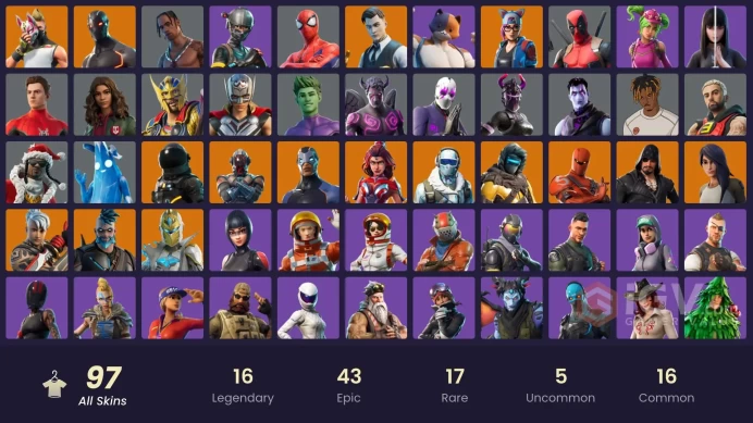 PC/PSN/Xbox/Nintendo 97 skins Travis Scott | Elite Agent | Gold Midas | Gold Brutus | Rogue Agent | Point Patroller | Sultura | Blackheart | Hyb