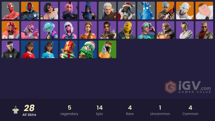 13333[PC/PSN/XBOX]Peter Griffin|The Foundation|Valeria|Ronin|Snap|Spider-Man|Polar Peely|Geralt of Rivia|Santa Dogg|Adira