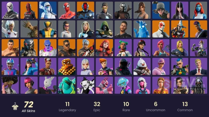 [PC/NINTENDO]   72 skins | Sultura | Cloud Striker | Head (Droopy) | Menace (Challenger Menace ⸱ Flame) | Ronin (Cape) |ZAK138