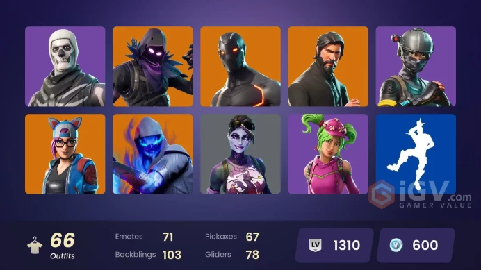 66 SKINS + THE REAPER + MAKO + TAKE THE L + BUS BANNER + ELITE AGENT + SAURA + NOG OPS + FROZEN PACK + CARBIDE + OMEGA