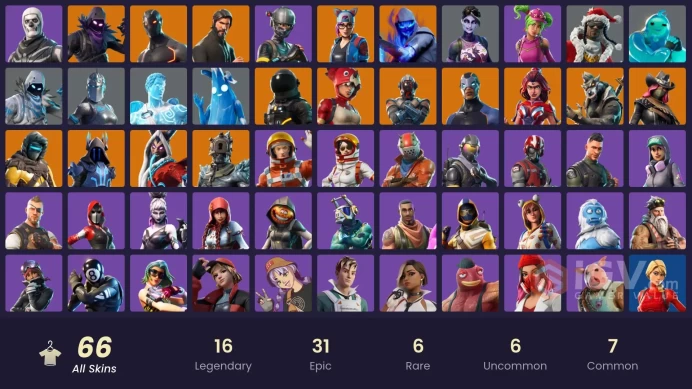 66 SKINS + THE REAPER + MAKO + TAKE THE L + BUS BANNER + ELITE AGENT + SAURA + NOG OPS + FROZEN PACK + CARBIDE + OMEGA