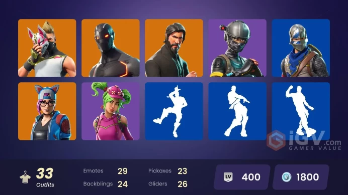 32 SKINS + ROYALE KNIGHT + THE REAPER + BLUE SQUIRE + OMEGA (STAGE 5) + ELITE AGENT + TAKE THE L + DRIFT + DARK VOYAGER + CARBIDE