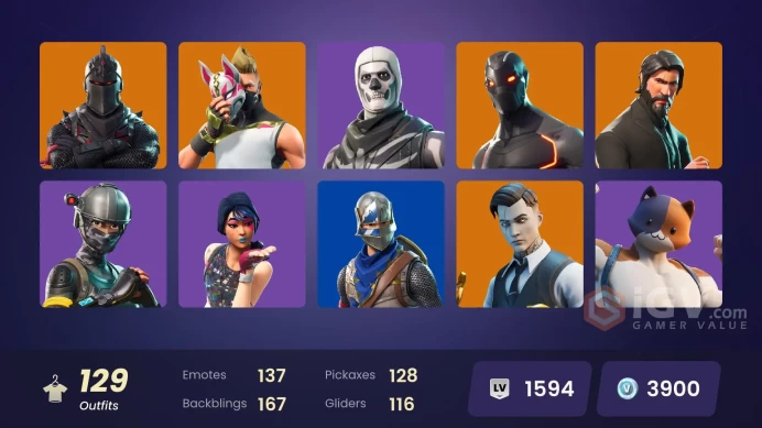 [PC] 129 skins | OG STW | Black Knight | Sparkle Specialist | The Reaper | Blue Squire | Royale Knight | Elite Agent | Rogue Agent | 1400 VB