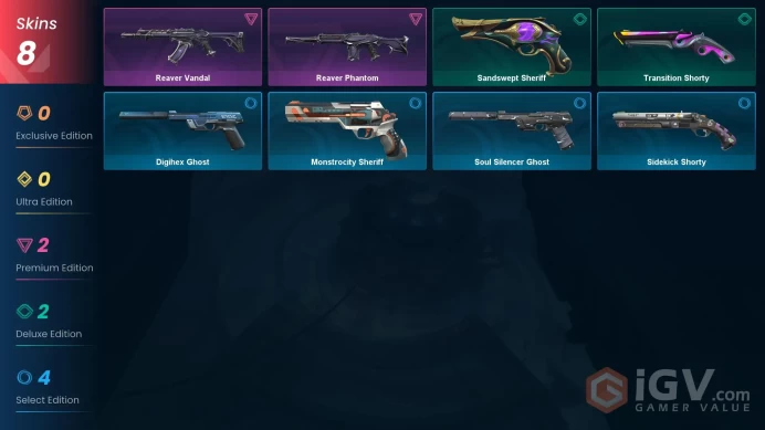 EU | 8 skins | Bronze 3 | Reaver Vandal | Reaver Phantom | Sandswept Sheriff | LVL 128 | V1000