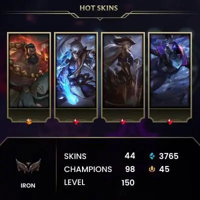 [EUW] - Iron IV / 44 Skins / Changeable Mail | Instant Delivery | Lifetime Warranty | 100% Handmade & Secure | 24/7 Support