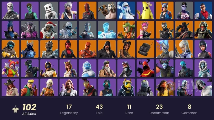 102 SKINS + CHAMPIONSHIP AURA + PRODIGY + CANDY AXE + MARSHMELLO + PSYCHO BANIT + SATORU GOJO + FROZEN PACK + SKULL TROOPER + MEGUMI FUSHIGURO