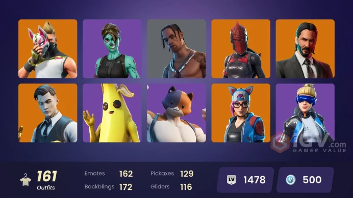 161 SKINS + TRAVIS SCOTT + TAKE THE L + LAZER AXE + MAJOR LAZER + GOLD MIDAS + ASTRO JACK + LAUGH IT UP + THE JOKER + DAGOBAH LUKE + DRIFT