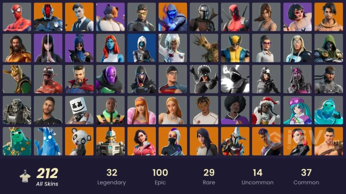 [PSN/XBOX/PC] 212 skins | Gold Midas | Naruto Uzumaki | Omegarok | Joey | The Foundation | Kymera | Optimus Prime | Fade | Kado Thorne