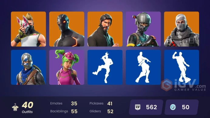 40 SKINS + ROYALE KNIGHT + THE REAPER + BLUE SQUIRE + TAKE THE L + ELITE AGENT + HAVOC + BLUE STRIKER + REX + YULEJACKET + OMEGA + DRIFT