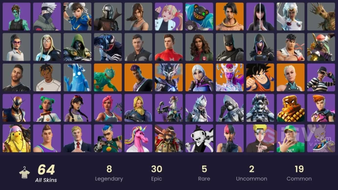 [PSN/XBOX/PC] 64 skins | Naruto Uzumaki | Major Lazer | Torin | Raz | Paradigm (Reality-659) | The Cube Queen | Moisty Merman