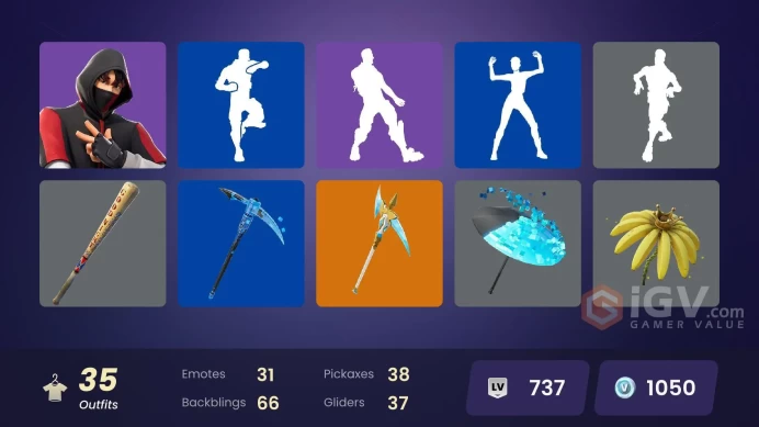 35 SKINS + IKONIK + 1050 VB + SCENARIO + MURDOC + HARLEY HITTER + AGENT PATCH + AUGURY + BERNIE + RUSSEL + FISHSKULL + TIDE STRIDER + YOO-MI