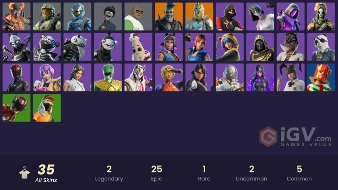 35 SKINS + IKONIK + 1050 VB + SCENARIO + MURDOC + HARLEY HITTER + AGENT PATCH + AUGURY + BERNIE + RUSSEL + FISHSKULL + TIDE STRIDER + YOO-MI
