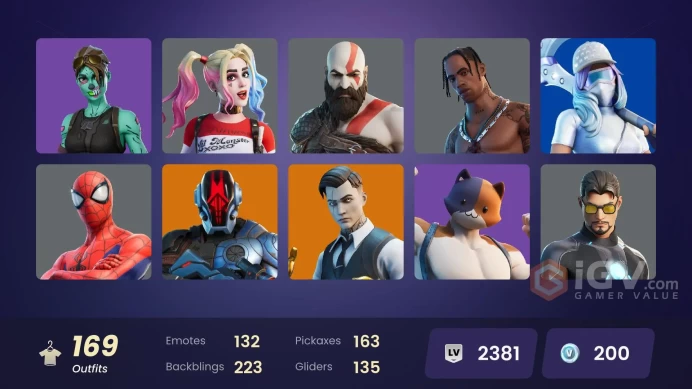 Travis Scott, Leviathan Axe, Kratos, Astro Jack, Darth Vader, Chun-Li, Grind, Cadny Axe | 169 Skins [Full Access] Psn, Xbox, PC