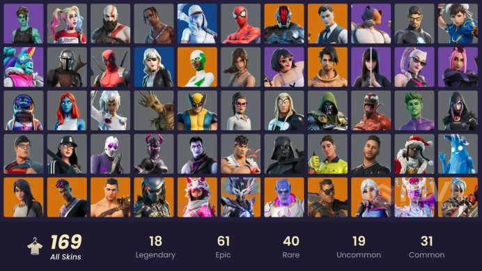 Travis Scott, Leviathan Axe, Kratos, Astro Jack, Darth Vader, Chun-Li, Grind, Cadny Axe | 169 Skins [Full Access] Psn, Xbox, PC