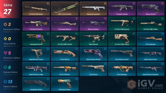 EU [ 27 TOP SKINS + 2 KNIFE ] RGX 11z Pro Firefly + Forsaken Vandal + Reaver Sheriff + Reaver Operator + Prime//2.0 Phantom / full acces 