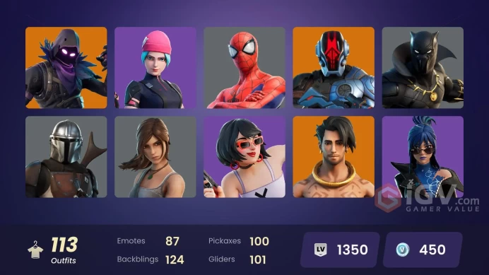 [PSN/XBOX/PC] 113 skins | Wildcat | The Imagined | The Origin | Era | Kymera | Renzo the Destroyer | Peter Griffin | Joey | Menace | Valeria