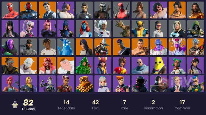 [PSN/XBOX/PC] 82 skins | Gold Meowscles | Gold Brutus | Gold Midas | Snake Eyes | Fade | The Foundation | The Cube Queen | Menace | Ronin
