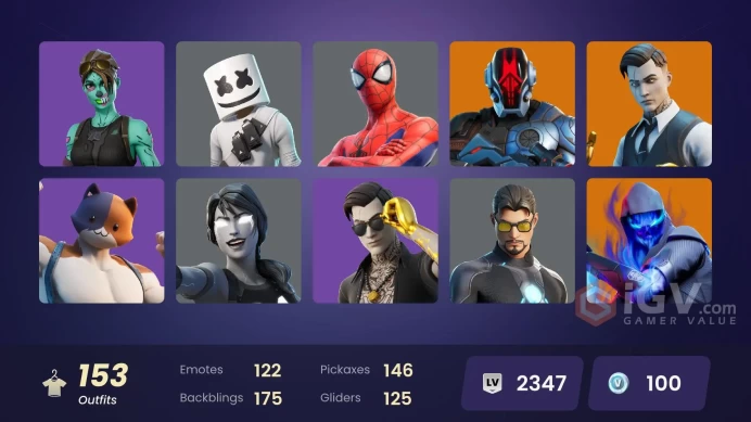 [PSN/XBOX/PC] 153 skins | Gold Meowscles | Gold Midas | Gold TNTina | Gold Brutus | Grind | Clutch | Paradigm (Reality-659) | Joey | Inferno