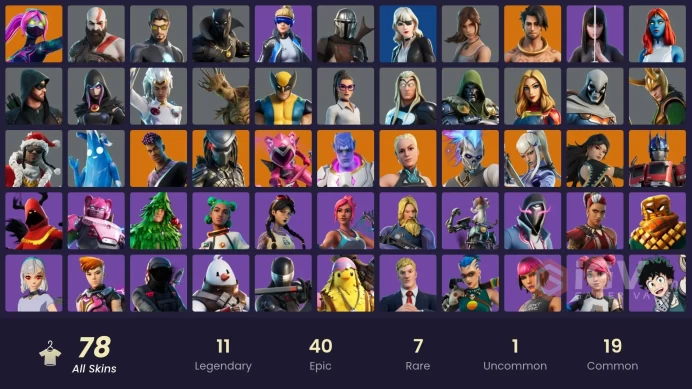[PSN/XBOX/PC] 78 skins | Neo Versa | Gold Kratos | Snake Eyes | Paradigm (Reality-659) | Fade | Renzo the Destroyer | Predator