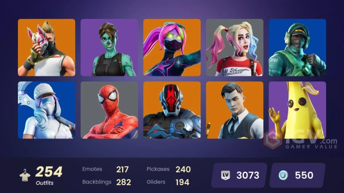 [PSN/XBOX/PC] 254 skins | Gold Midas | Gold Meowscles | Gold Brutus | Trilogy | Prodigy | Shady Doggo | Fixer | Reflex | Vivi Chroma