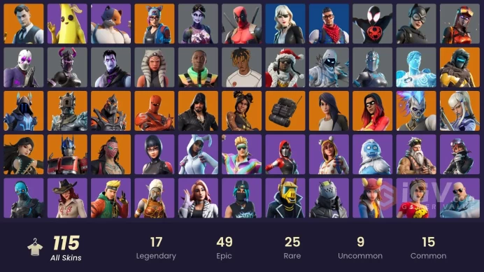 [PSN/XBOX/PC] 115 skins | Gold Midas | Gold Brutus | Cloud Striker | Prodigy | Point Patroller | Carbon Commando | FNCS Renegade | Luxe