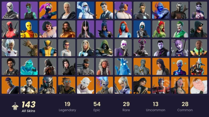 [PSN/XBOX/PC] 143 skins | Gold Meowscles | Gold Midas | Gold Brutus | Subzero Cryptic | FNCS Renegade | Tart Tycoon | Fixer | Love Ranger