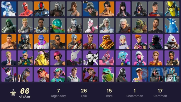 [PSN/XBOX/PC] 66 skins | Predator | Kymera | Joey | Menace | The Foundation | Ronin | Raz | Mandalorian | Spider-Man | Shuri | Mysterio