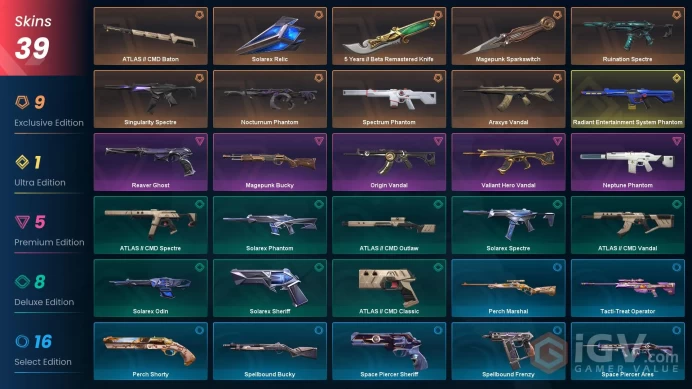 EU [ 39 TOP SKINS + 4 KNIFE ] Magepunk Sparkswitch + Araxys Vandal + Nocturnum Phantom + Radiant Phantom + Spectrum Phantom / full acces