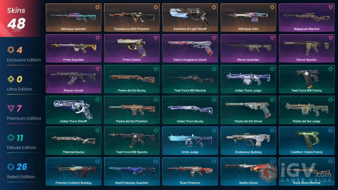 EU [ 48 TOP SKINS ] Champions 2022 Phantom + Sentinels of Light Sheriff + Reaver Vandal + Glitchpop Operator / full acces 