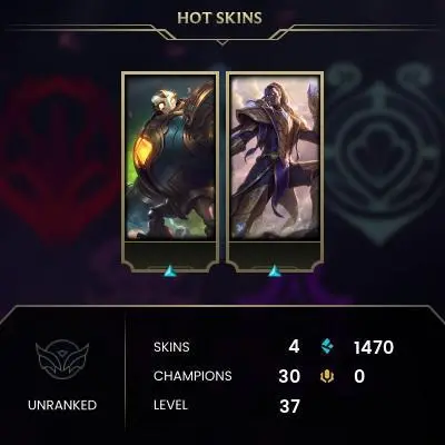 [EUW SERVER] Unranked Smurf Account ◈ UNRANKED ◈ lvl 30 + ◈10 Unranked Games NOT PLAYED ◈ FULL ACCESS ◈ EUROPE WEST ◈ 24/7 Live service