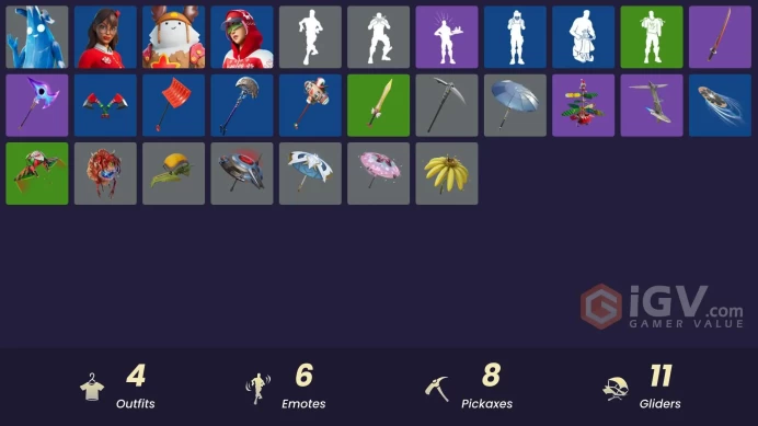 [PSN/XBOX/PC] 4 skins | Polar Peely | Arctic Adeline | Sled Ready Guff | Krisabelle | Lunar Hyperjet | Fa-la-la-Llama|Lunarios | Ancestral Bloom