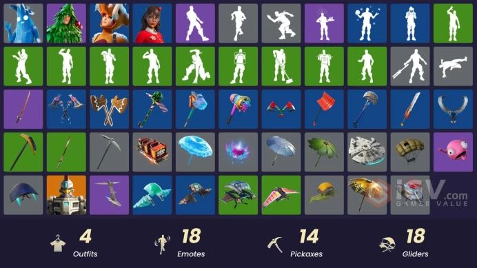 [PSN/XBOX/PC] 4 skins | Polar Peely | Lt. Evergreen | Wooly Warrior | Krisabelle | Arroyo Pack | The Sith | Turbo Ball! | Fishstick Janky