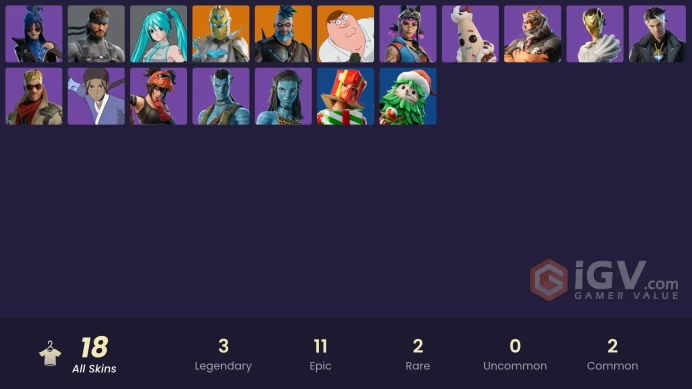 [PC/XBOX/PSN/SWITCH] 18 skins | Harbinger Armor Omegarok | Knight's Helm | Peter Griffin | Solid Snake | Hatsune Miku | 450 VB