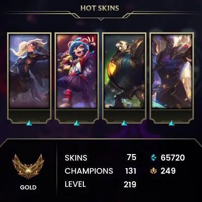 EUW / GOLD 4 / 131Champ / 75 Good skins / RIOT KAYLE / 65.5K BE / S3 ACC / HANDMADE / FULL ACCES / LIFETIME WARRANTY / CHEAP