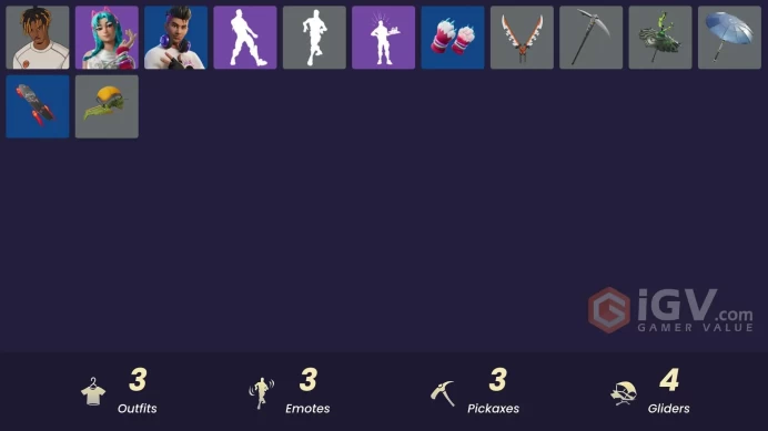 [PSN/XBOX/PC] 3 skins | Slayer Juice WRLD | Katalina | Chord Kahele | Gwenpool's Katanas | 999 Knives|Katalina's Kit Bag|Mercurial|Tri-Ooze Tank