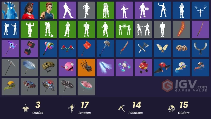 [PSN/XBOX/PC] 3 skins | Polar Peely | Krisabelle | Wildstreak One | Spectra Protector | Silent Slicer|Stealing Wheel|Powder Keg|Lil' Black Heart