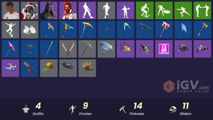 [PSN/XBOX/PC] 4 skins | Slayer Juice WRLD | Santa Dogg | Felina | Yulejacket | 999 Knives | That's Cold Jac!|Snoop's Holladizzle Bass | Yule Bag