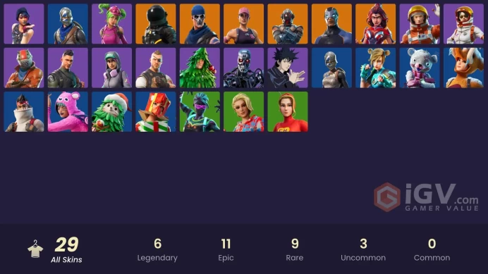 29 SKINS + SPARKLE SPECIALIST + AC/DC + FLOSS + TAKE THE L + MAKO + ROYALE KNIGHT + BLUE SQUIRE + STW OLD + MEGUMI FUSHIGURO