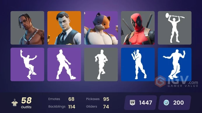 58 SKINS + TRAVIS SCOTT + PLAYBOI CARTI + VIVI CHROMA + FUTURE RELIC SCYTHE + NEON GRADIENT + GOLD MIDAS + CHROMATIC ARMOR GAGA 