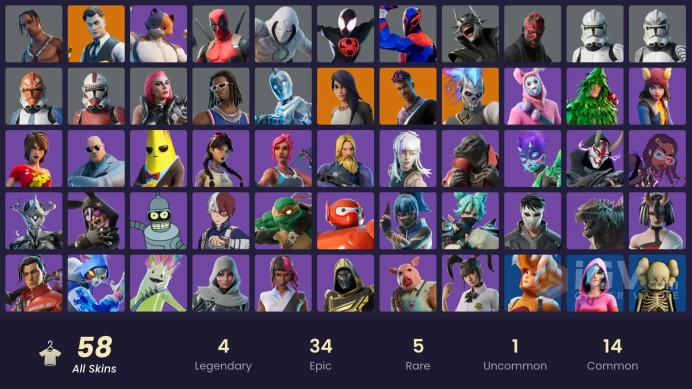 58 SKINS + TRAVIS SCOTT + PLAYBOI CARTI + VIVI CHROMA + FUTURE RELIC SCYTHE + NEON GRADIENT + GOLD MIDAS + CHROMATIC ARMOR GAGA 