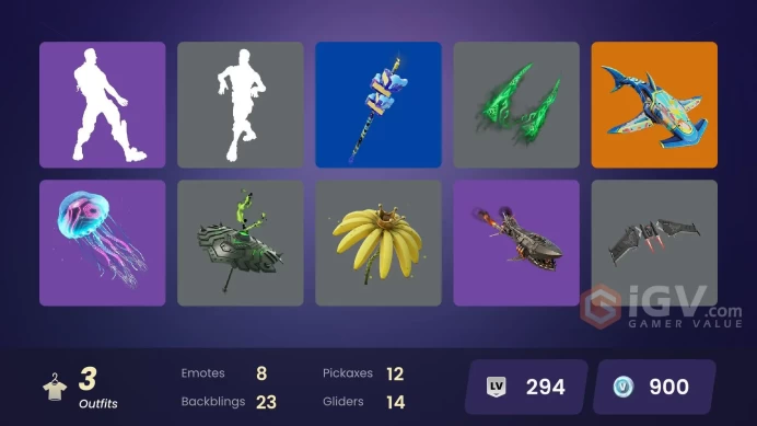 [PSN/XBOX/PC] 3 skins | Andromeda | P.A.N.D.A Team Leader | Katalina | Bamboo|Captain Jones's Shield & Pickaxe|Scales of Justice|Meowtooth Plush